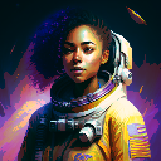 Space Galaxy pixelated portraits