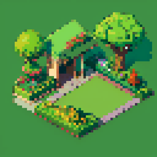 Topiary plant, isometric asset, decorative pot, art nouveau garden, sRGB, pixel art