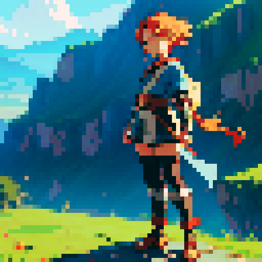 Anime warrior on an adventure