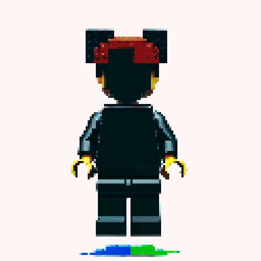 lego pixel, vibrant colors, blocky shapes, small plastic bricks, isometric perspective, retro video game, low resolution, 8-bit graphics, sharp edges, square grid, limited color palette, nostalgic feel, brick-built characters, iconic lego logo, digital recreation, detailed textures, crisp lines, simplified forms, nostalgic gaming vibes rainbow body