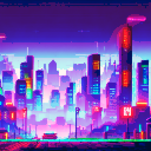 Neon-lit, towering goalposts stand guard over a cybertronic, gridiron battlefield complete with holographic yard markers, a sleek and streamlined stadium, and a backdrop of a city skyline shrouded in darkness