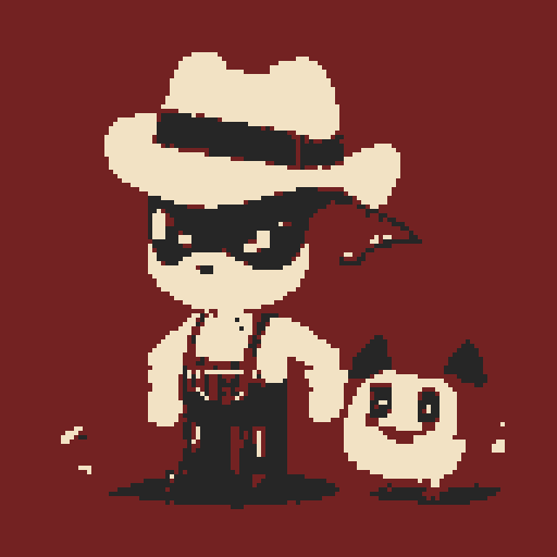 farmer, bat person, anthropomorphic bat, cute buddy, pixel art, sRGB, farmer

