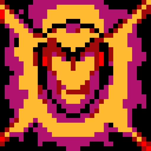psychosis, intense stare, distorted face, vibrant colors, pixelated details, bold lines, exaggerated expressions, 32x32 pixel art, game icon, sRGB, skill art, close up, portrait