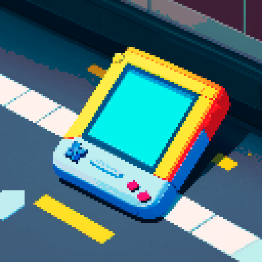 Broken game boy color lying in the street