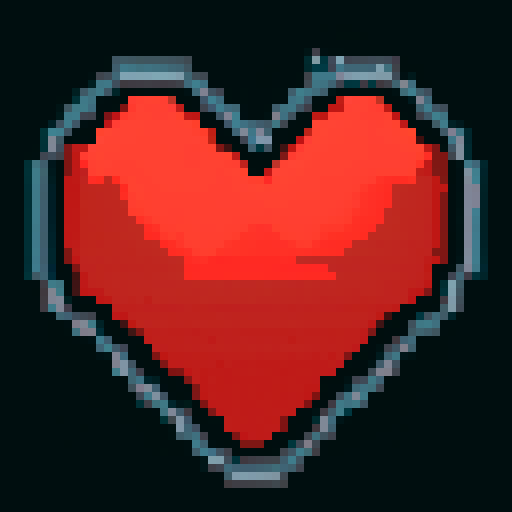 2d, pixel art, red shades, detailed border