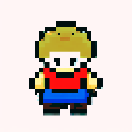 A single pixel art sprite of Pikachu from Pokemon looking forward with a plain expression