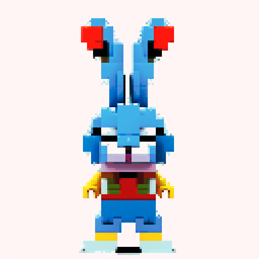 Bugs Bunny, pixelated, Lego, vibrant color palette, sRGB