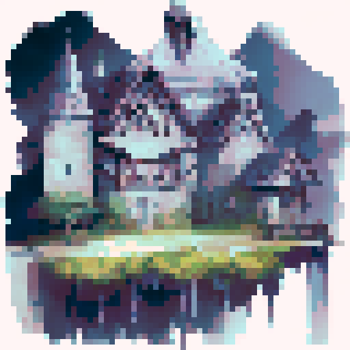 barren wasteland, character overlooking, evil towering castle in the far background, landscape portrait