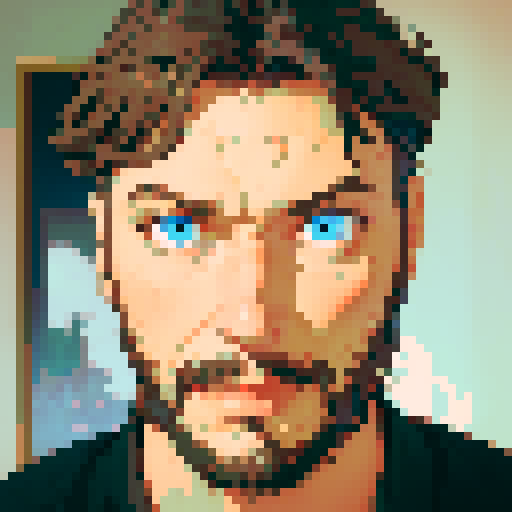 portrait man with blue eyes and beard