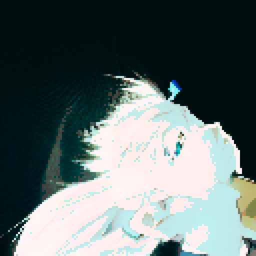 Lonely blond with piercing blue eyes finds fleeting moments of euphoria in a vibrant anime world.