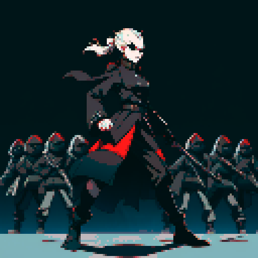 Evil army, black uniforms, evil soldiers, skull masks, full-body image, facing left, ready to fight, full body