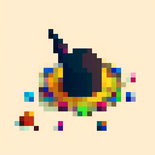 witch hat sprite sheet, four cardinal directions, 32x32, pixel art, vibrant colors, whimsical design, intricate details, flowing fabric, pointed brim