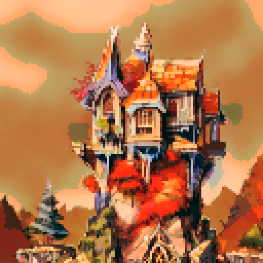 young boy with messy brown hair, wearing a blue hoodie and jeans, holding a gleaming silver keyblade adorned with intricate carvings, sits on a moss-covered rock in front of a majestic, towering magic castle with vibrant turrets and stained glass windows, bathed in the golden glow of a setting sun