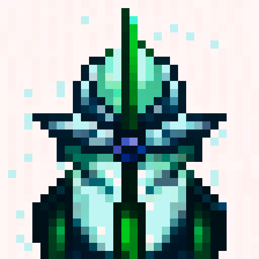 armoured knight, shining silver armor, intricate engravings, glistening under sunlight, emerald green plume, sharp, gleaming sword, golden hilt, ornate details, contrasting shadows, intense, focused expression