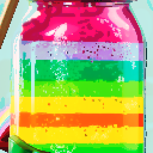 jar with rainbow drink inside