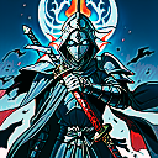 The 'Defeated Knight' man
Introduction: Dressed in full armor and a helmet, exuding a domineering aura
Note: Kosen will use soul fire, specifically manifested as blue flames. The weapon is a super large sword, known as the 'Blasphemy Holy Sword'
Blasphemy Holy Sword: A super large sword made of gray black metal named "Ocon Harry", with extremely strong demon guiding ability and still extremely sharp to this day. The sword body flowed with disgusting viscous liquid and flickered with a faint soul