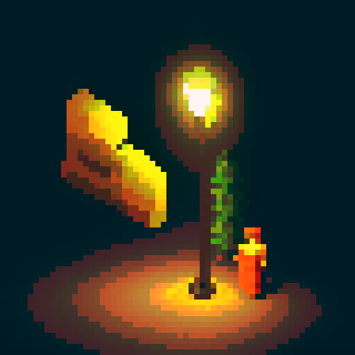 street vendor under street light at night