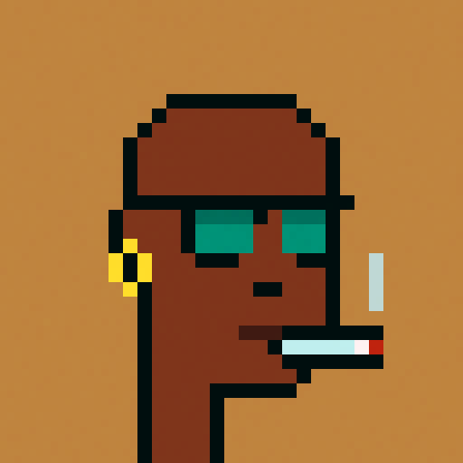 plain background (random color but not too bright). Crypto punk head (60% of the screen). Random skin color. Random hair style. Random glasses style (or no glasses). Random mouthpiece (or nothing). Random earpiece (or nothing). Pixel art. sRGB
