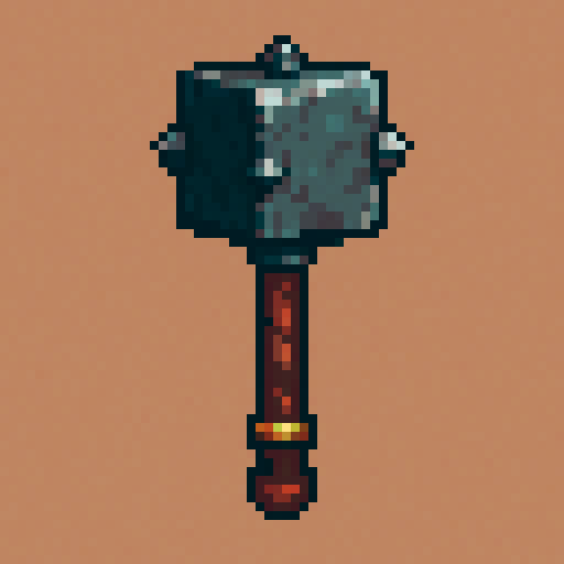 a fantasy mace with a blocky top