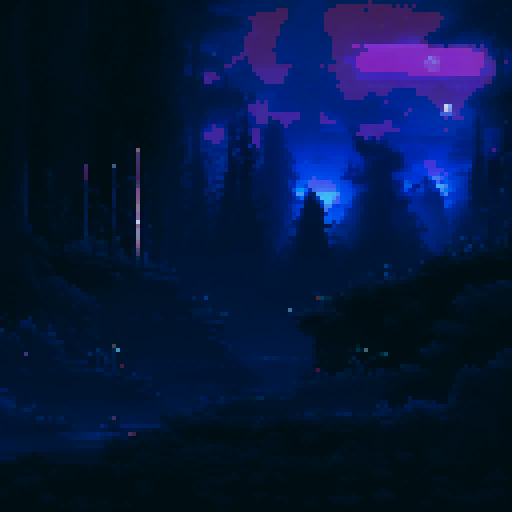 twinkling stars, vibrant colors, sRGB, pixel art, cosmic backdrop, sprawling landscape