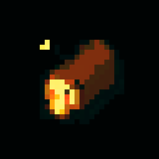 pixel art 2d brown wooden log