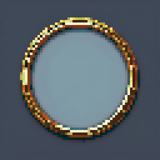round empty golden frame