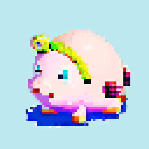 Pixel art snail sprite in a realistic pose, cartoony style, inspired by Super Auto Pets and Paper Mario, cute but not childish, no border, sRGB PNG