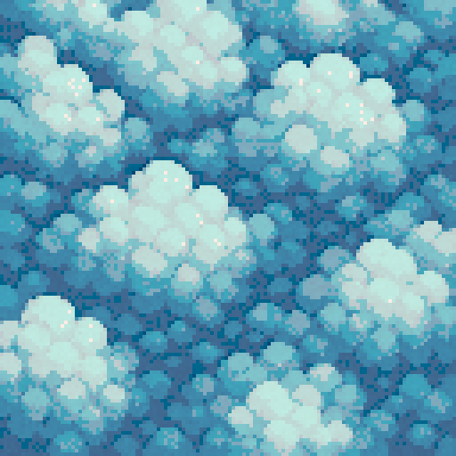 pixel art top down clouds, heavy clouds coverage