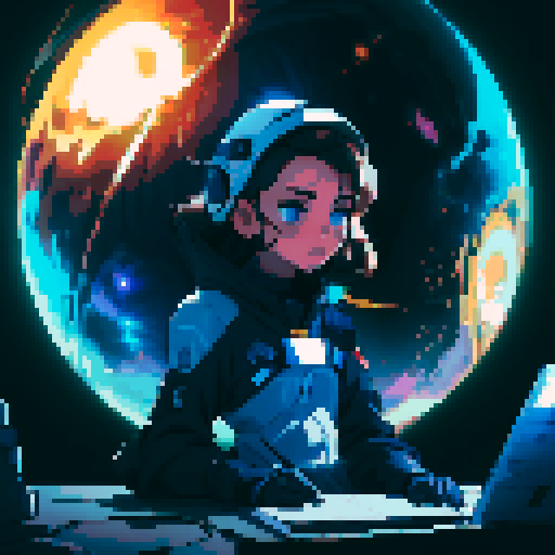 add a space suit helmet and make the character androgynous