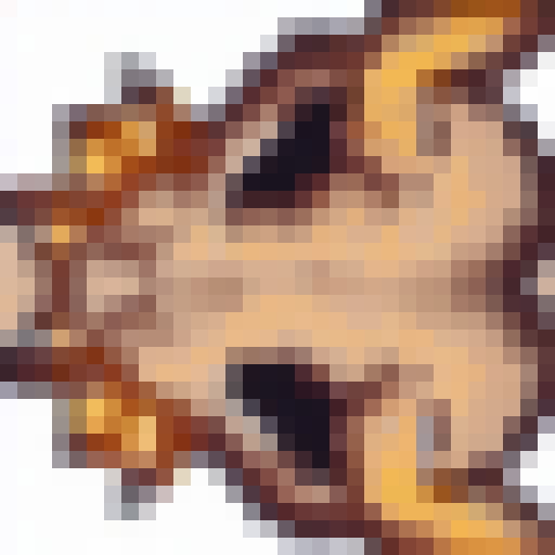 pixelated snake head from above