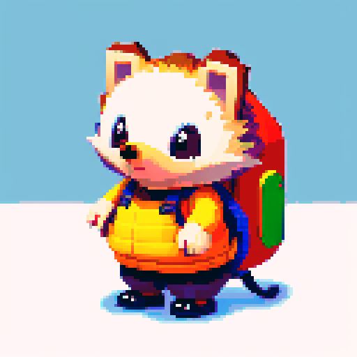 antropomorphic hedgehog with backpack