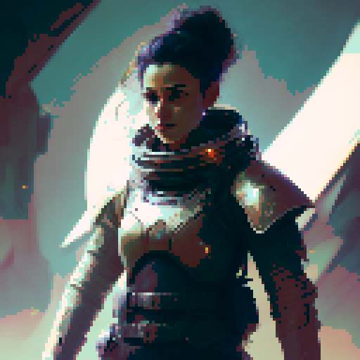 warrior, futuristic suit, ancient sword, fantasy RPG