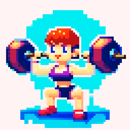 Create a vibrant woman doing gym