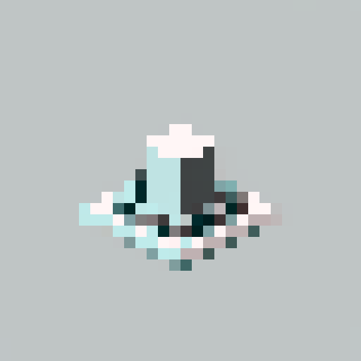 grayscale pixel art isometric anvil