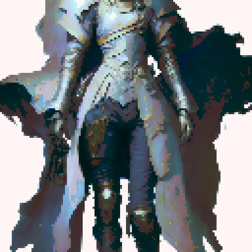 Full body from head to toe standing sprite of a fantasy style knight