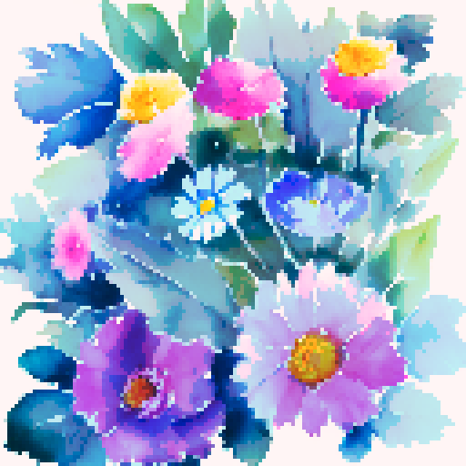 a watercolor of a posy of wild flowers 