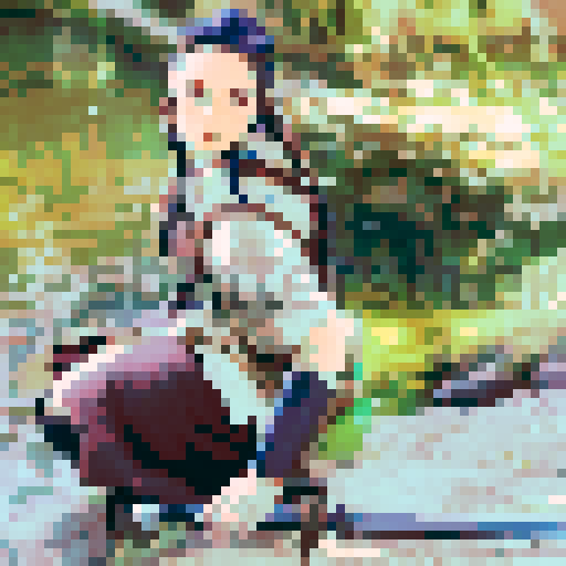 female warrior, vibrant green hair with braids, large sword, fantasy RPG character portrait