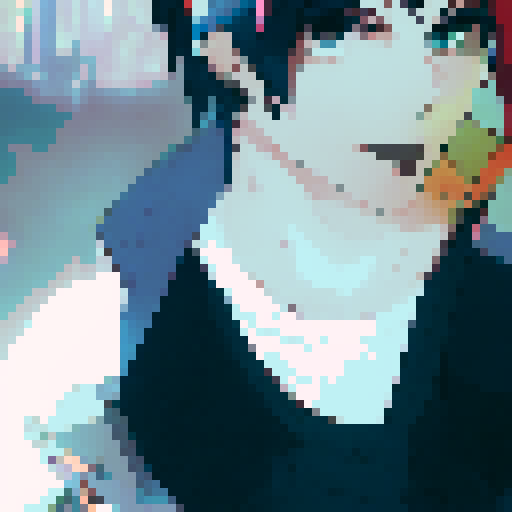 Cyberpunk assassin, neon-lit streets, sleek black armor, wielding twin katanas, surrounded by holographic advertisements and futuristic skyscrapers in anime style.