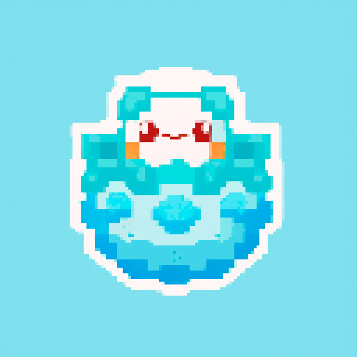 Pokemon style water type starter, no background, cute