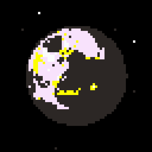 4 different color planets with stars
