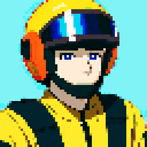 Male Pilot with helmet covering face. Anime style 