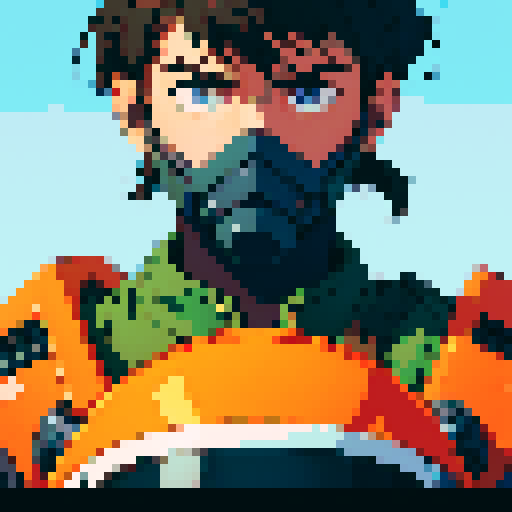 Male Helmed mech pilot 