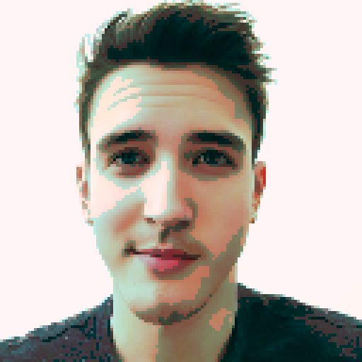 beard, flannel shirt, axes, computer screen, neon colors