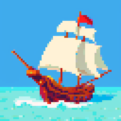 16th century privateer sailing the sea during sunny weather
