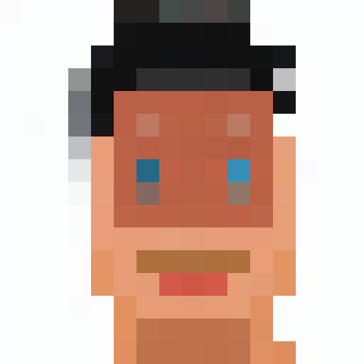 Create a vibrant game icon featuring a striking close-up pixel portrait, rendered in stunning 16x16 pixel art.