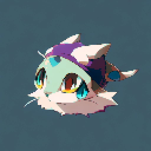 Cat in wich hat, anime style, fantasy