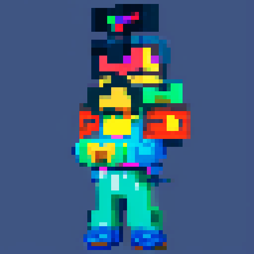 cityscape, urban graffiti, neon lights, brick buildings, bustling streets, vibrant colors, bold lines, retro video game aesthetic, 8-bit characters, low resolution, pixelated textures, digital art, vibrant color palette, contrast, shadows, highlights, perspective, depth, stylized characters, facial expressions, animated movements, dynamic poses, detailed backgrounds, urban atmosphere, nightlife, energetic, lively, youthful, camaraderie, friendship, laughter, adventure