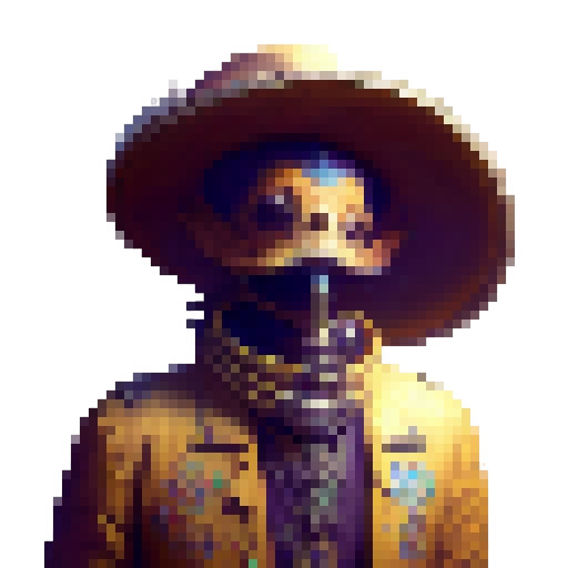 Mexican mariachi without legs, with large mexican hat, mustaches and holding banjo