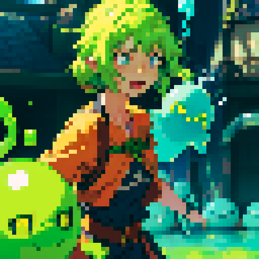 slime bouncing between people, slime slamming into people, slime hitting someone, slime flying at a person and slamming into their face