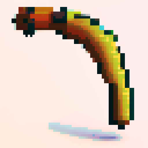 boomerang, vibrant colors, retro, 8-bit, pixelated, angular shapes, metal texture